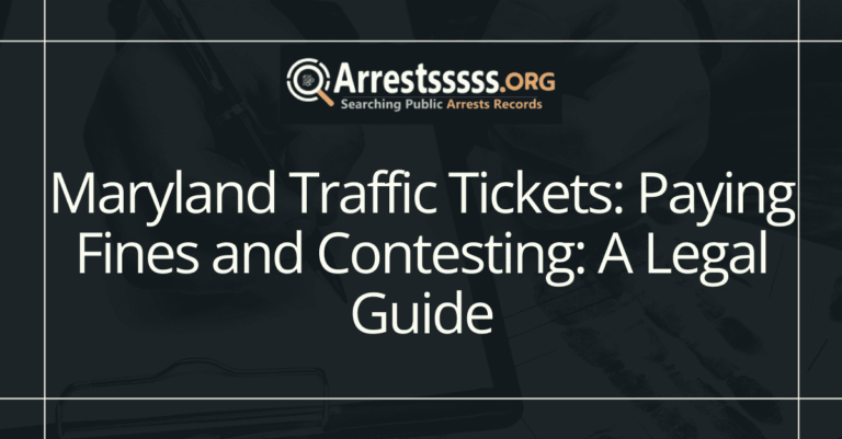Maryland Traffic Tickets Paying Fines and Contesting A Legal Guide